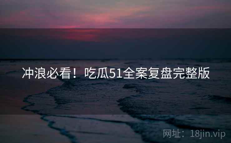 冲浪必看！吃瓜51全案复盘完整版