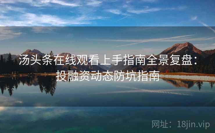 汤头条在线观看上手指南全景复盘：投融资动态防坑指南